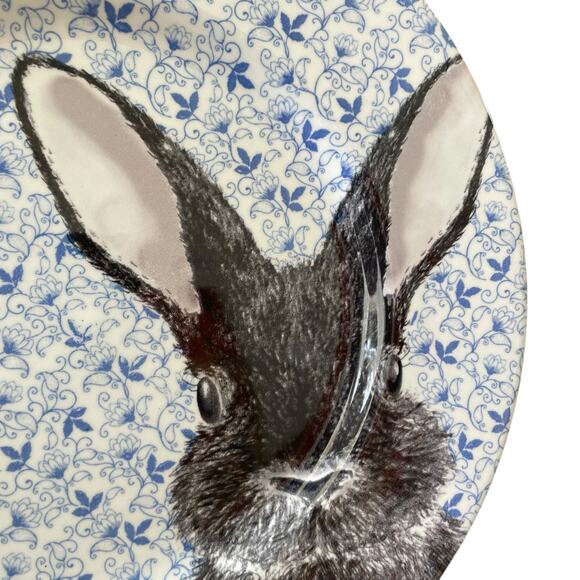 Royal Stafford Floral Blue Chintz Easter Bunny Dinner Plates 11in Set of 4 New - Picture 15 of 15